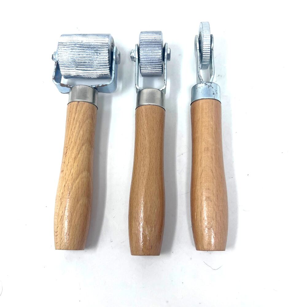 Car Sound Deadening Roller Tool Set of 3 Metal Heads‎ Wooden Handles